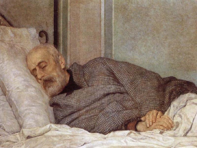 Sylvestro Lega Giuseppe Mazzini on his Death Bed oil painting image